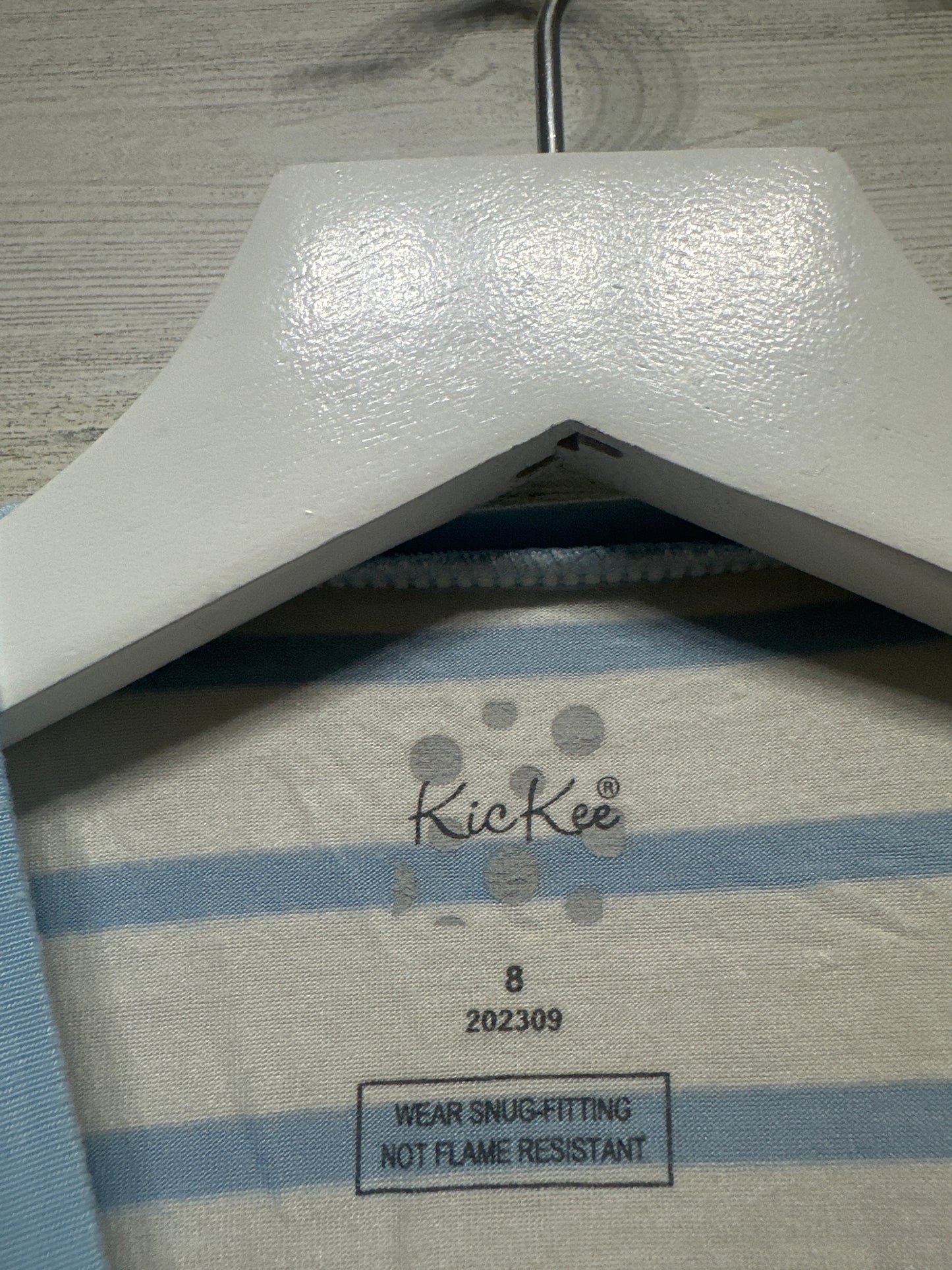 Boys Size 8 (Fitted) Kickee Pants Bamboo Striped Pajama Set - Good Used Condition