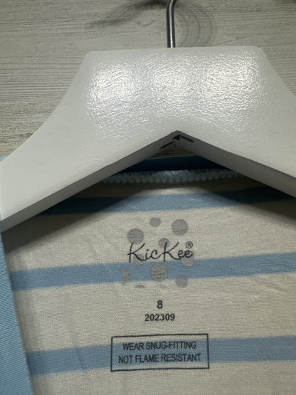 Boys Size 8 (Fitted) Kickee Pants Bamboo Striped Pajama Set - Good Used Condition