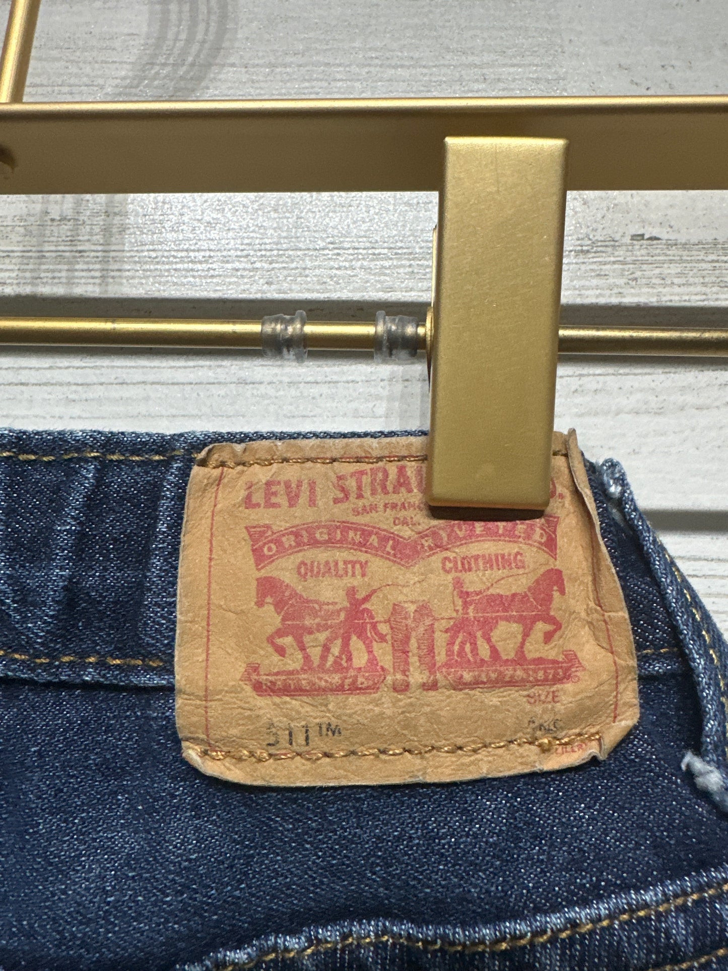 Boys Size 4 Regular Levi’s 511 Slim Distressed Adjustable Waist Jeans - Good Used Condition