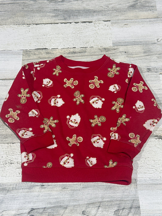 Holiday Santa Gingerbread Sweatshirt - Holiday Time - Toddler Size 3t - Good Used Condition