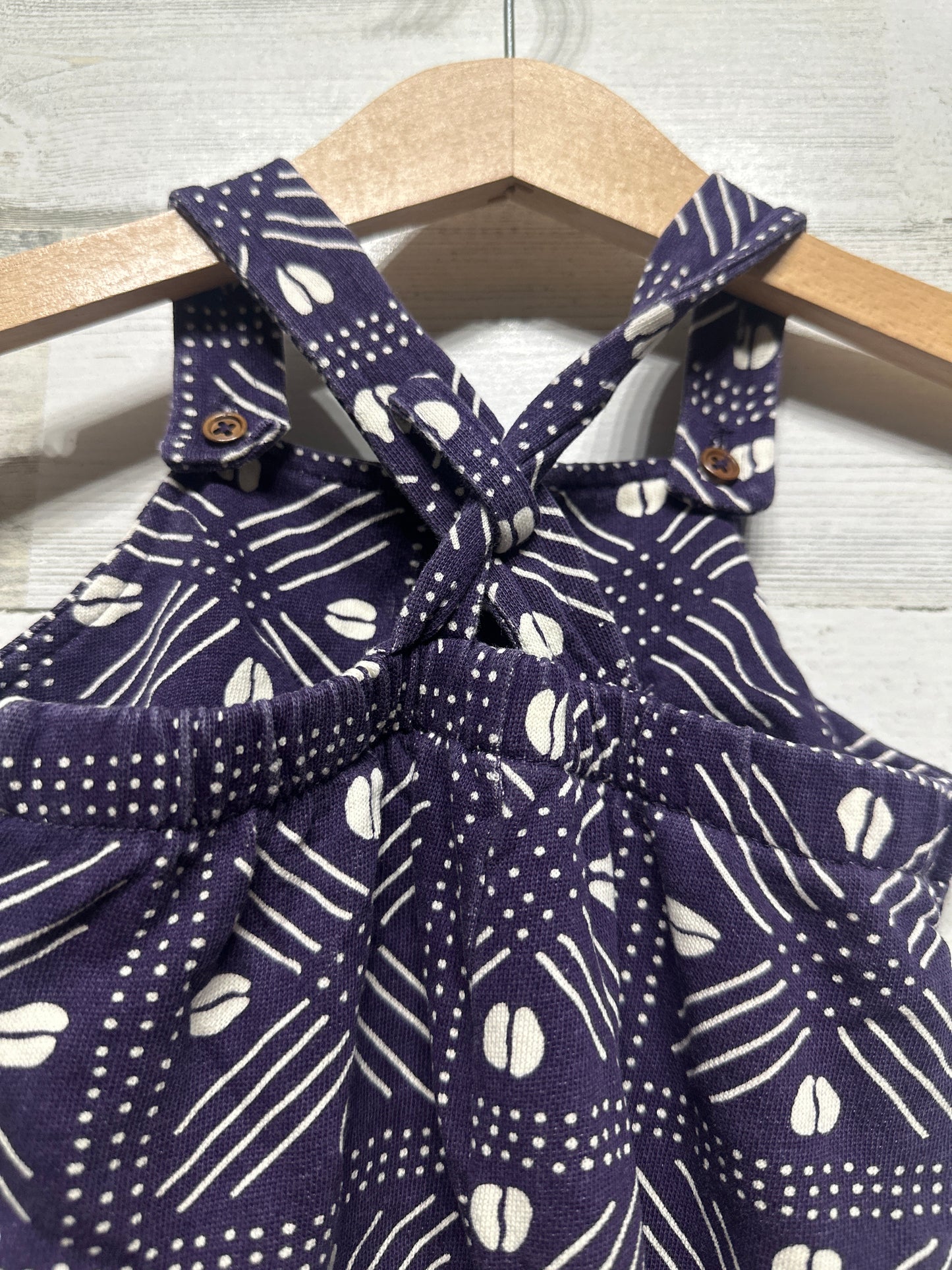Size 3-6m Ade+ Ayo Dark Purple Cotton Romper - Good Used Condition