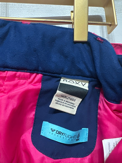 Girls Preowned Size 14 XL Roxy Pink Snow Pants - Very Good Used Condition