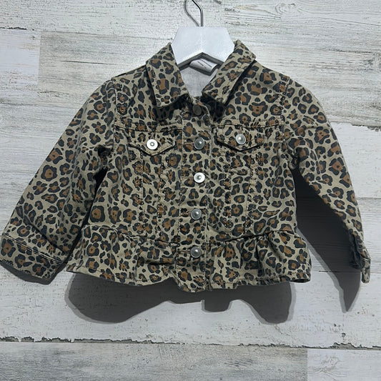 Girls Size 18m wonder nation ruffle leopard jacket - good used condition