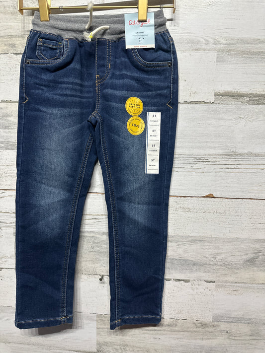 Boys Size 5t Skinny Cat and Jack Pull On Flexible Drawstring Jeans - New With Tags