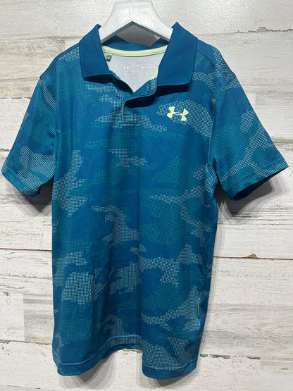 Boys Preowned Size Medium Under Armour Camo Loose Heat Gear Polo Shirt - Very Good Used Condition