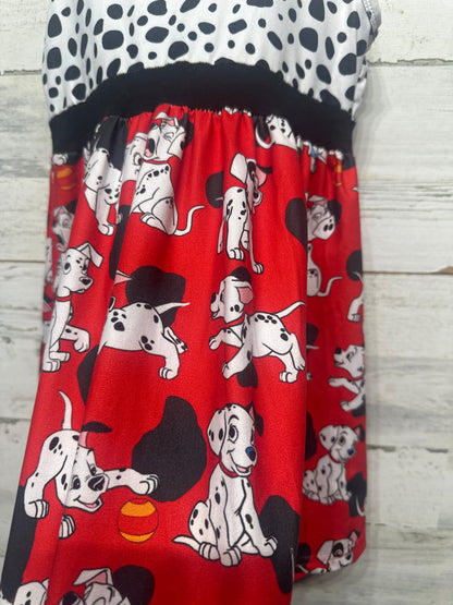 Girls Size 7-8 Cotton Cuties 101 Dalmatians Dress - Very Good Used Condition