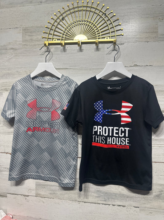 Boys Preowned Size 6 Under Armour Heatgear Drifit Shirt Lot (2 Shirts) - Good Used Condition