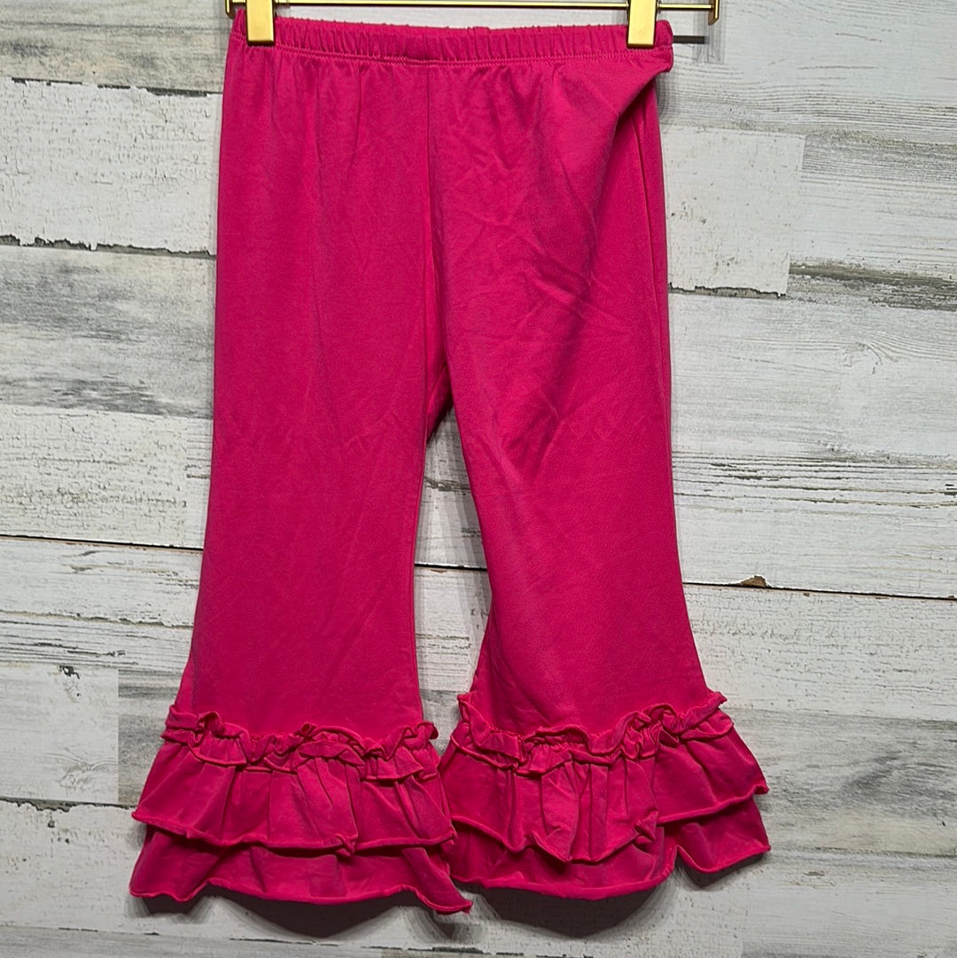 Girls Size 8/10 (XL) Wennikids Pink Ruffle Pants - Good Used Condition
