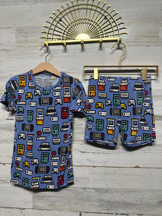 Boys Size 7 Posh Peanut Bamboo Video Game Shorts Pajama Set - Very Good Used Condition