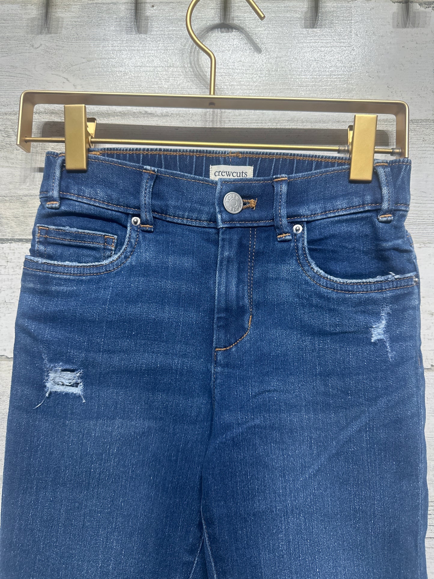 Girls Size 8 Crewcuts Distressed Jeans - Very Good Used Condition