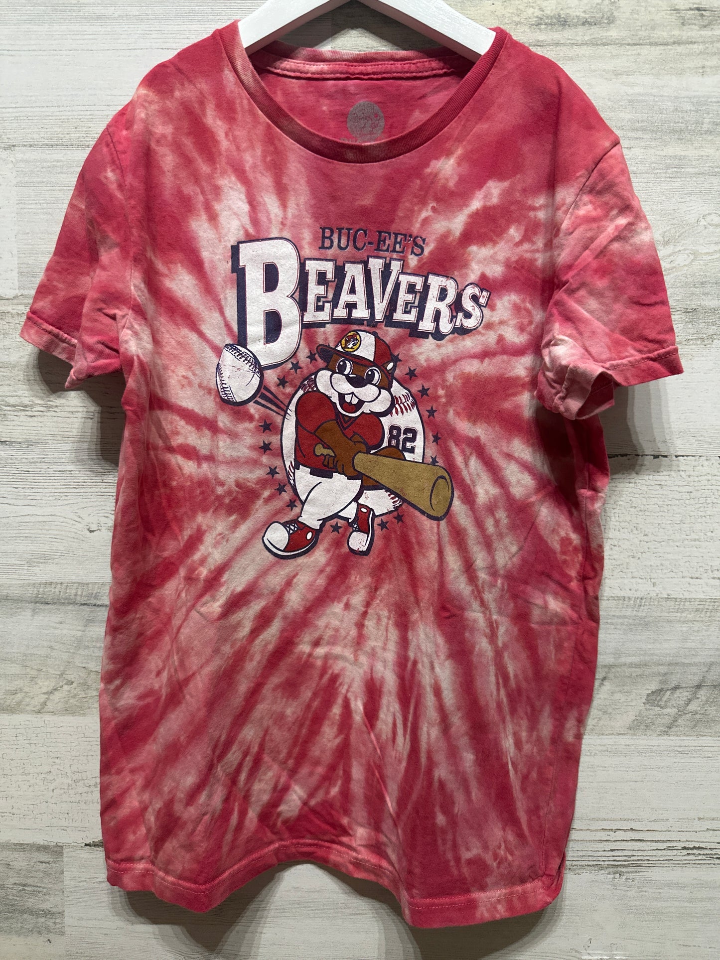 Boys Preowned Size Youth Large Buc-ee’s Beavers Baseball T-Shirt - Good Used Condition