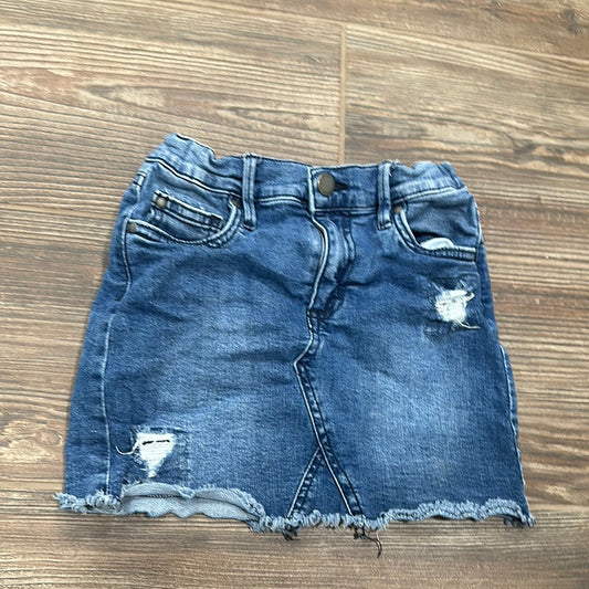 Girls Size 8 Cotton On Kids Distressed Denim Skirt With Adjustable Waist - Good Used Condition