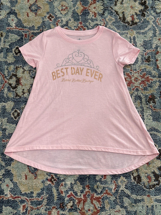 Disney Bippity Boppity Boutique Best Day Ever Crown Shirt Girls Small VGUC