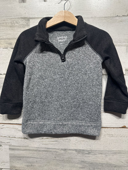 Boys Preowned Size 24m Jumping Beans Grey Quarter Zip Pullover - Very Good Used Condition