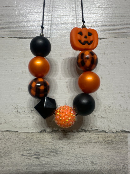 One Size Chunky Bead Halloween Necklace - Very Good Used Condition