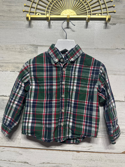 Plaid Button Up Shirt -JK Baby- Boys Size 24m - Very Good Used Condition