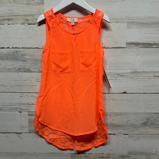 Girls Size Small GB Girls Orange Tank Top with Lace Accents - New With Tags