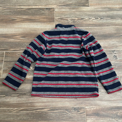 Boys Size 7/8 Gymboree Fleece Striped Quarter Zip Pullover - Good Used Condition