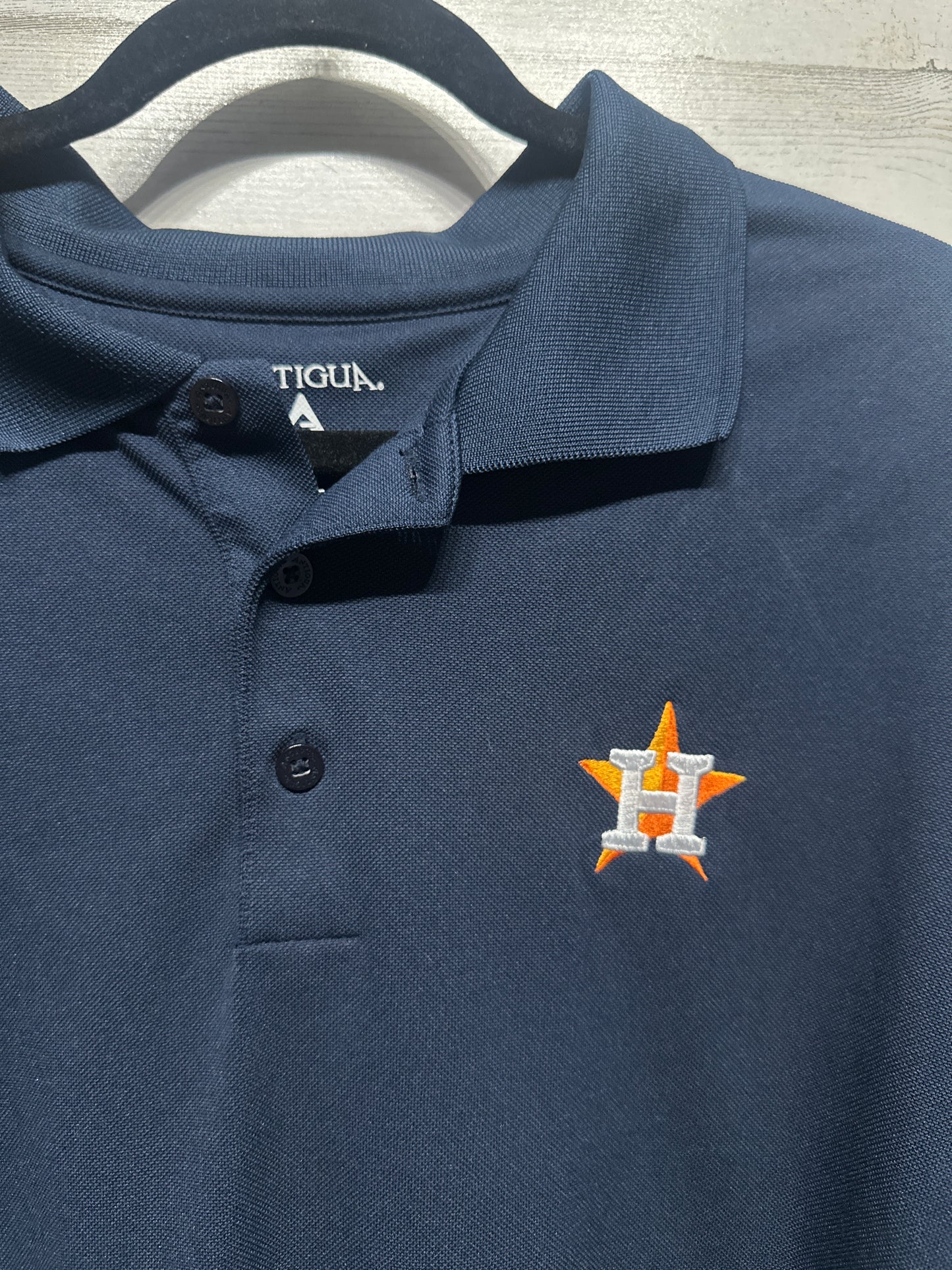 Men's Size 2XL Antiqua Navy Blue Embroidered Houston Astros Polo Shirt - Very Good Used Condition