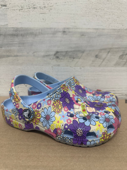 Girls Size J3 (Youth 3) Crocs Floral Clogs - Very Good Used Condition