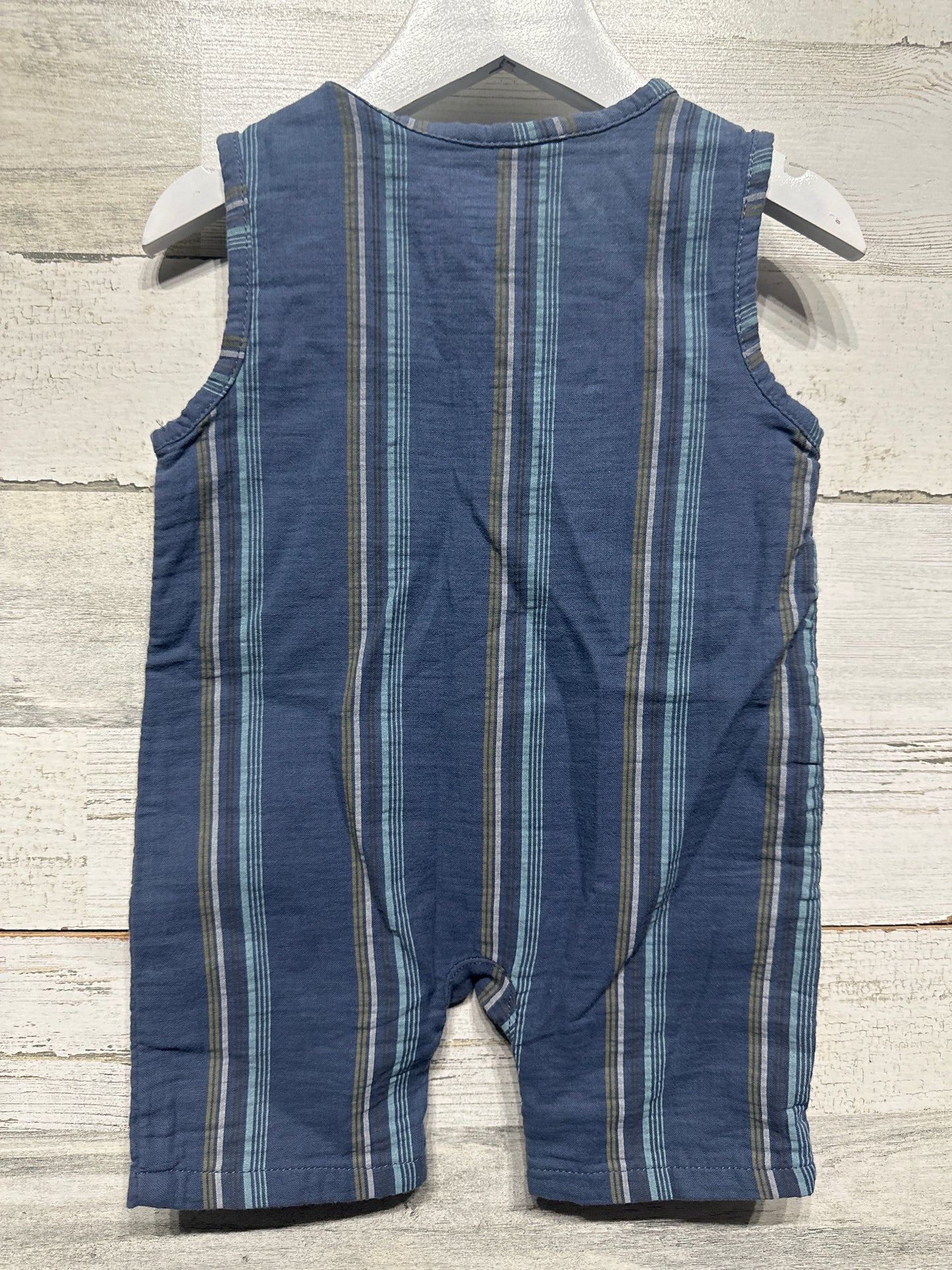 Boys Size 6-9m Easy Peasy Striped Romper - Very Good Used Condition