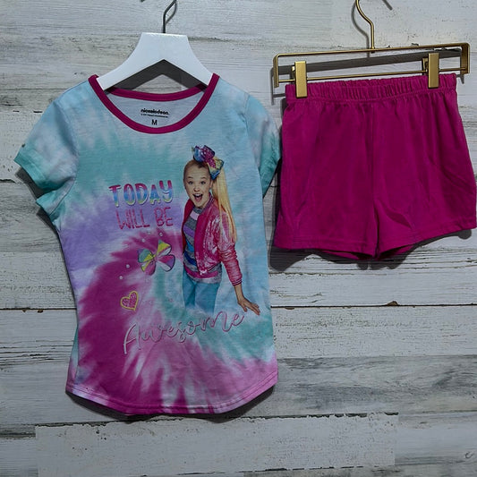 Girls Size M Jojo Siwa Today will be awesome shorts pj set - good used condition