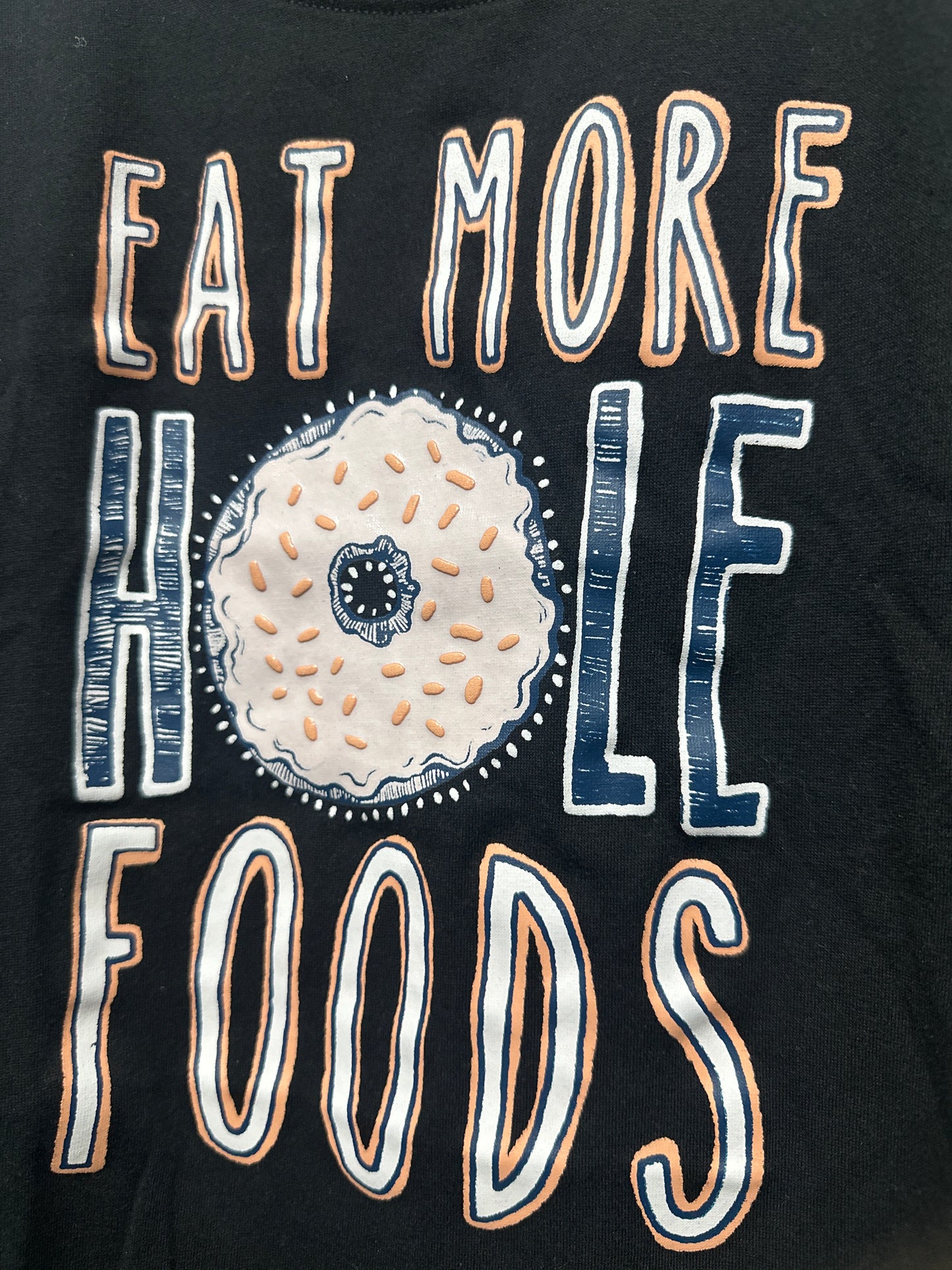 Boys Preowned Size 14-16 (Large) BCG Eat More Hole Foods T-Shirt - Good Used Condition