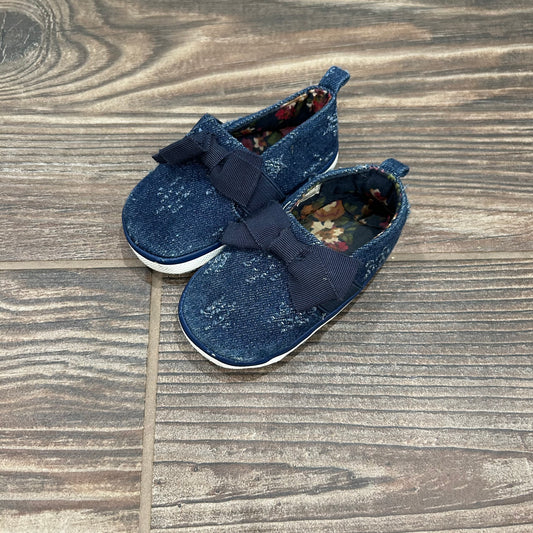 Size 3 (Infant) Distressed Star Denim Slip On Shoes - Good Used Condition