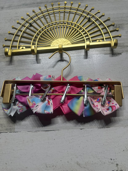 4.5” Hair Bow Lot on Alligator Clips (Set of 6) - Good Used Condition