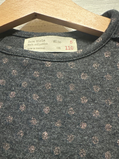 Zara Girls Soft Collection Polka Dot Dress - Girls Size 5 (110 cm) - Very Good Used Condition