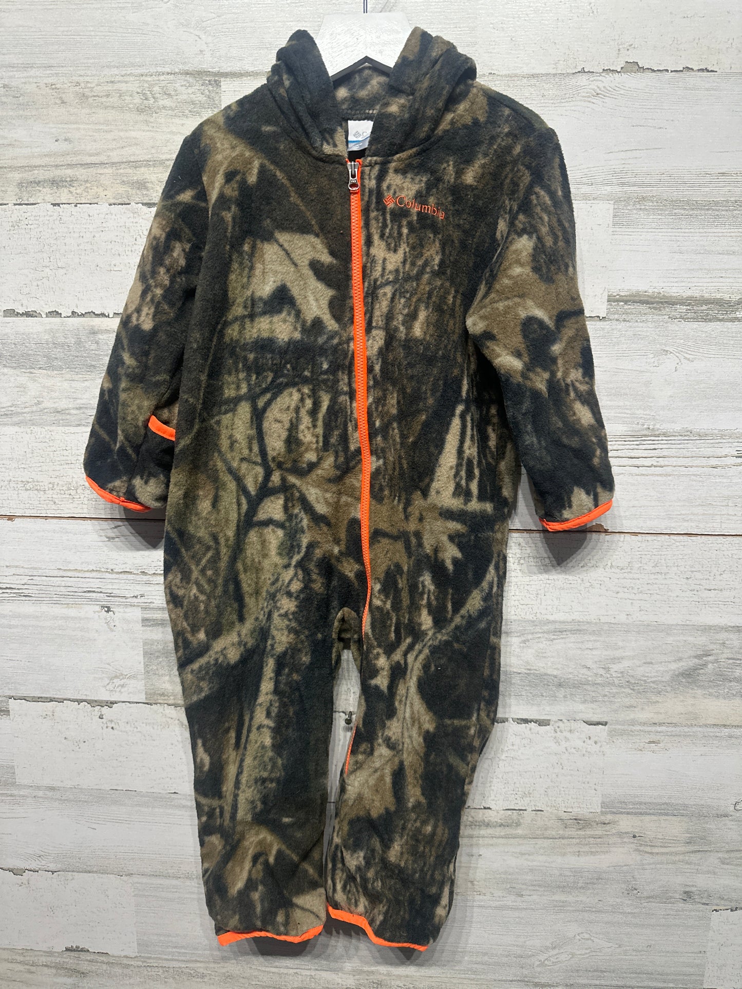 Columbia Snowtop Boys 18-24m Camo Fleece Hooded Bunting Suit VGUC