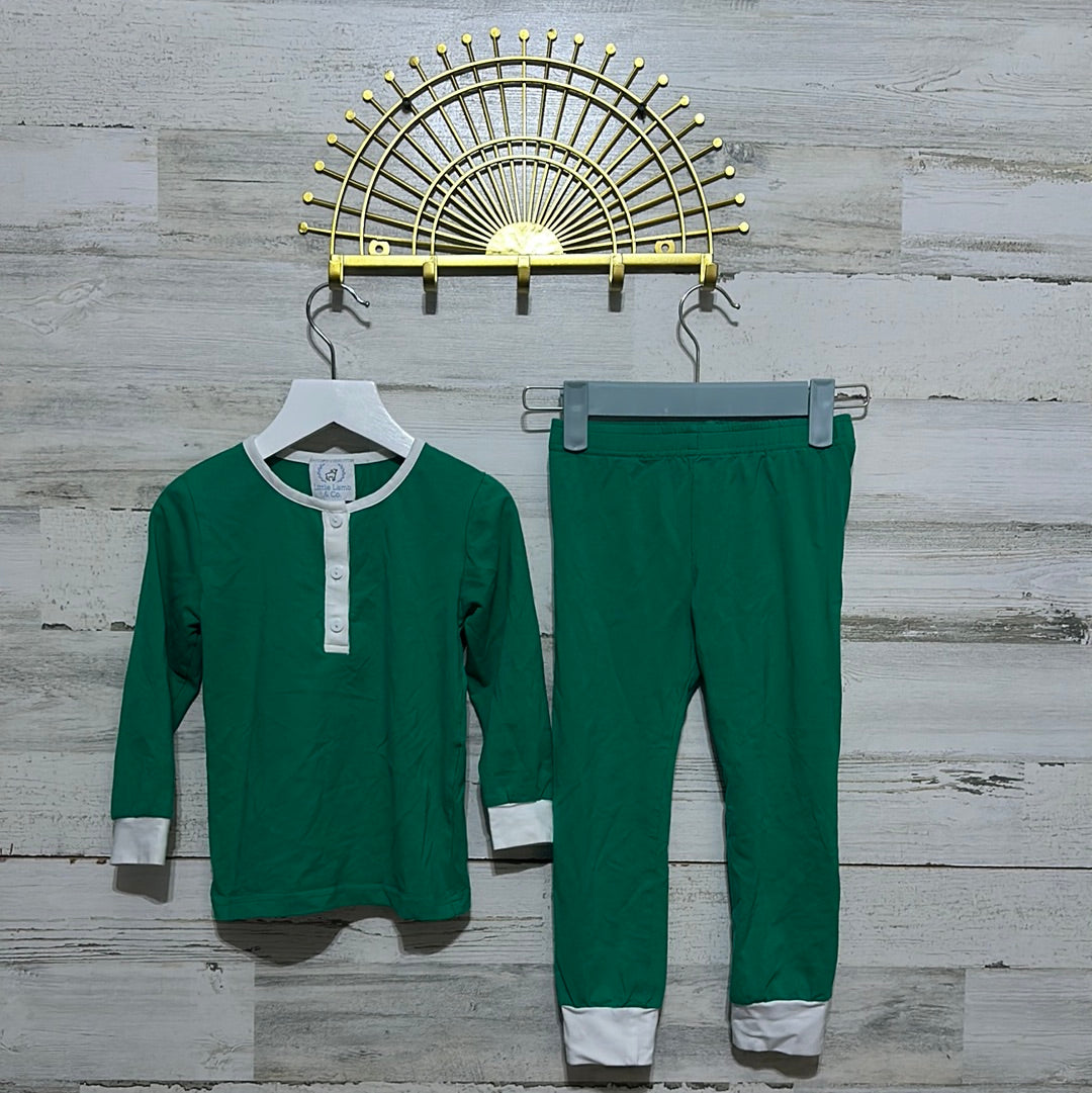 Boys Size 3t Little Lamb & Co green pj set - good used condition