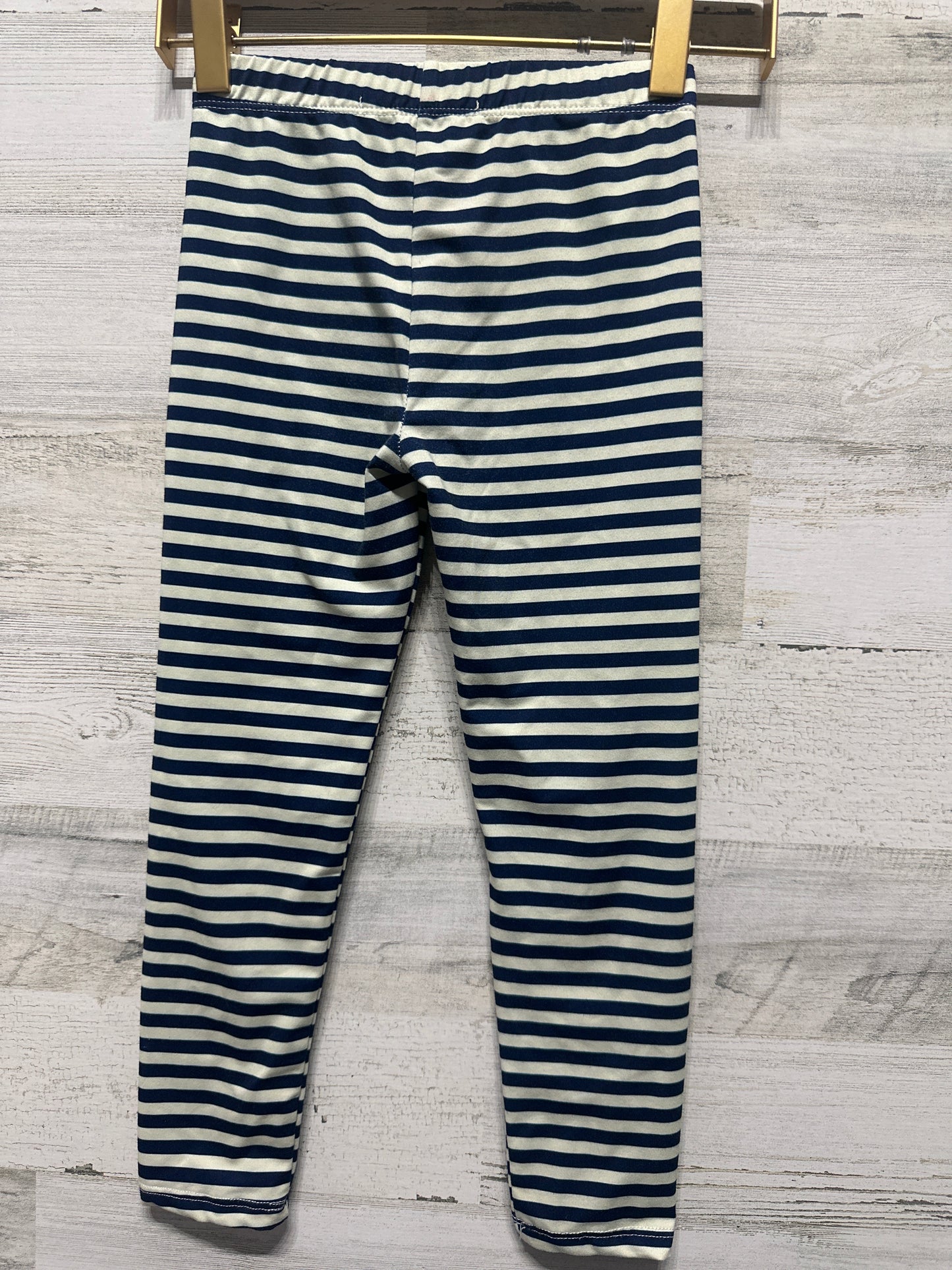 Girls Size 6 Millie Loves Lily Navy Striped Leggings - Very Good Used Condition