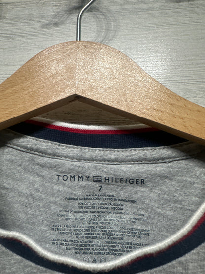 Boys Size 7 Tommy Hilfiger Grey Shirt - Very Good Used Condition