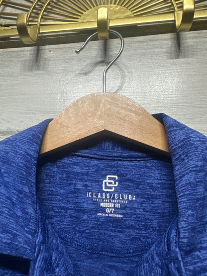 Boys Size 6/7 Class Club Modern Fit Drifit Polo Shirt - Very Good Used Condition