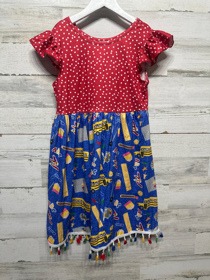 Size 10 Ruffle Girl School Themed Dress - Very Good Used Condition
