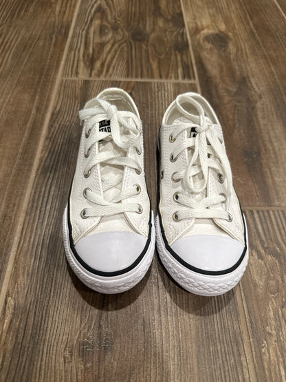 Size 12 (Little Kid) Converse White Leather Shoes - Good Used Condition