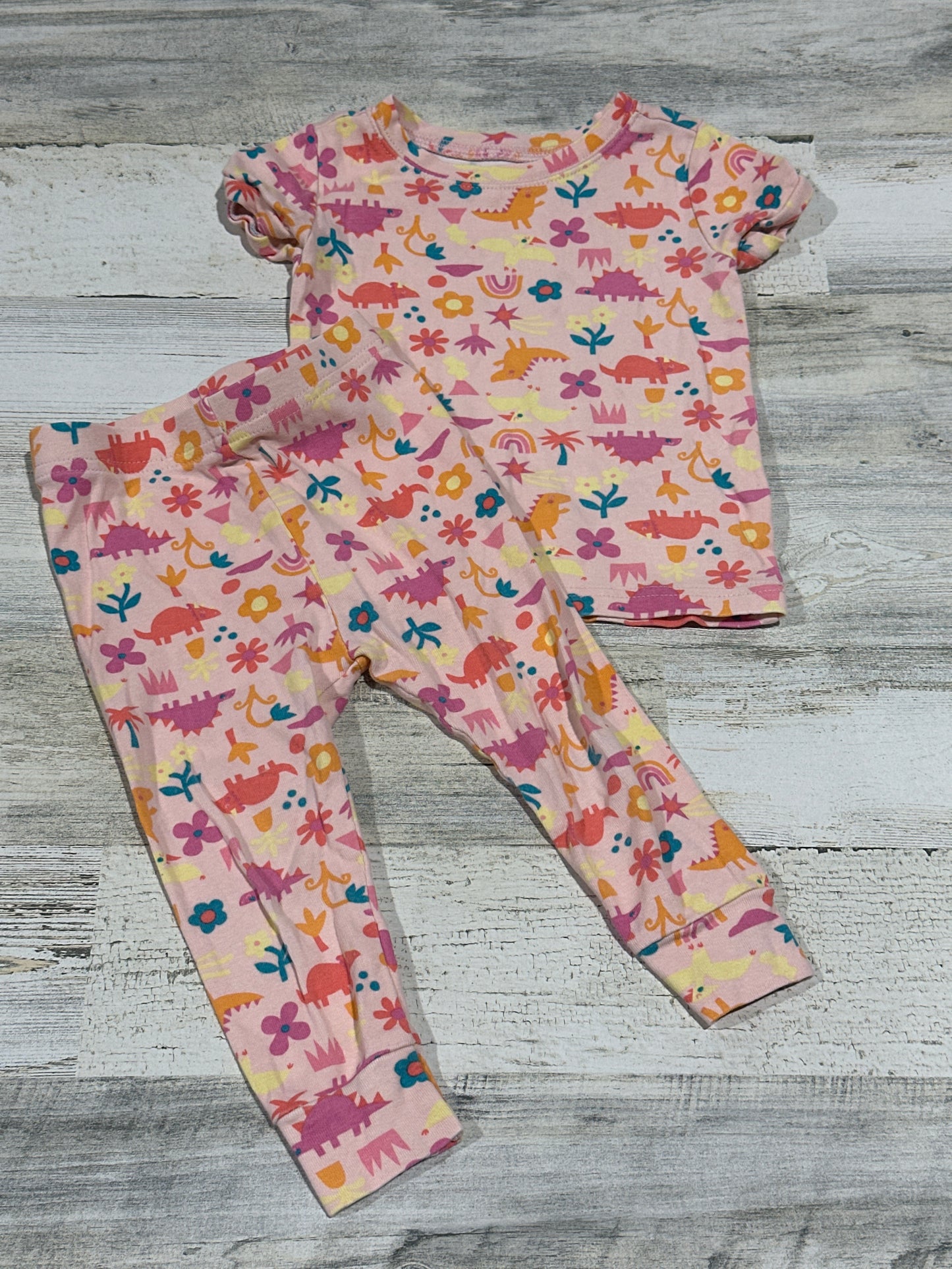 Dino Cotton Pajama Set - Old Navy - Girls Size 18-24m - Very Good Used Condition
