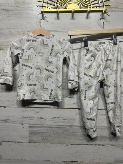 Boys Preowned Size 12-18m Addy’s Attic Nicu Strong Warrior PJ Set  - Good Used Condition