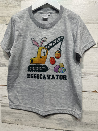 Boys Size 5t Simpli Blanks Eggscavator Easter Shirt -  Very Good Used Condition