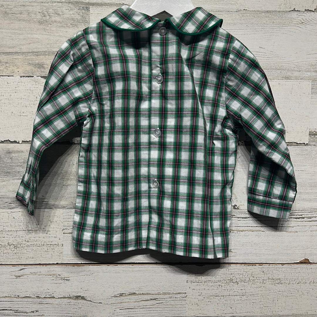 Boys Size 18m Bailey Boys Peter Pan Collar Plaid Shirt - Very Good Used Condition