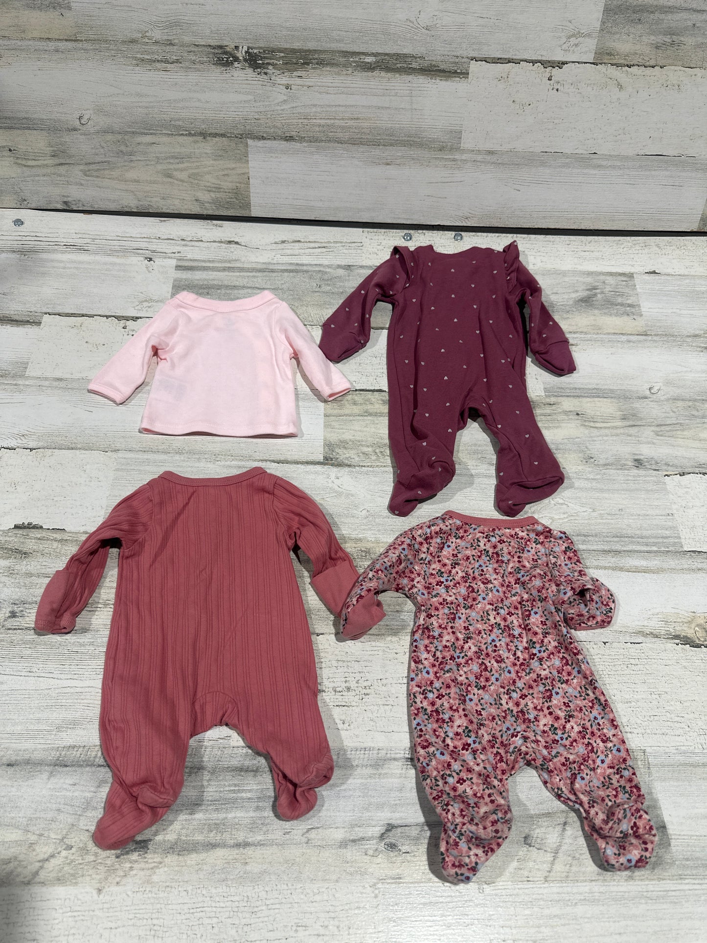 Long Sleeve Lot - 4 Pieces - Girls Size Preemie (0m) - Very Good Used Condition
