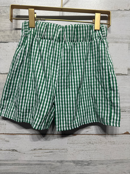 Girls Size 6-7 Green Plaid Shorts - Very Good Used Condition