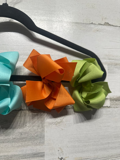 Lot of 5 Medium Sized Hair Bows - Bows on Alligator Clips - Good Used Condition