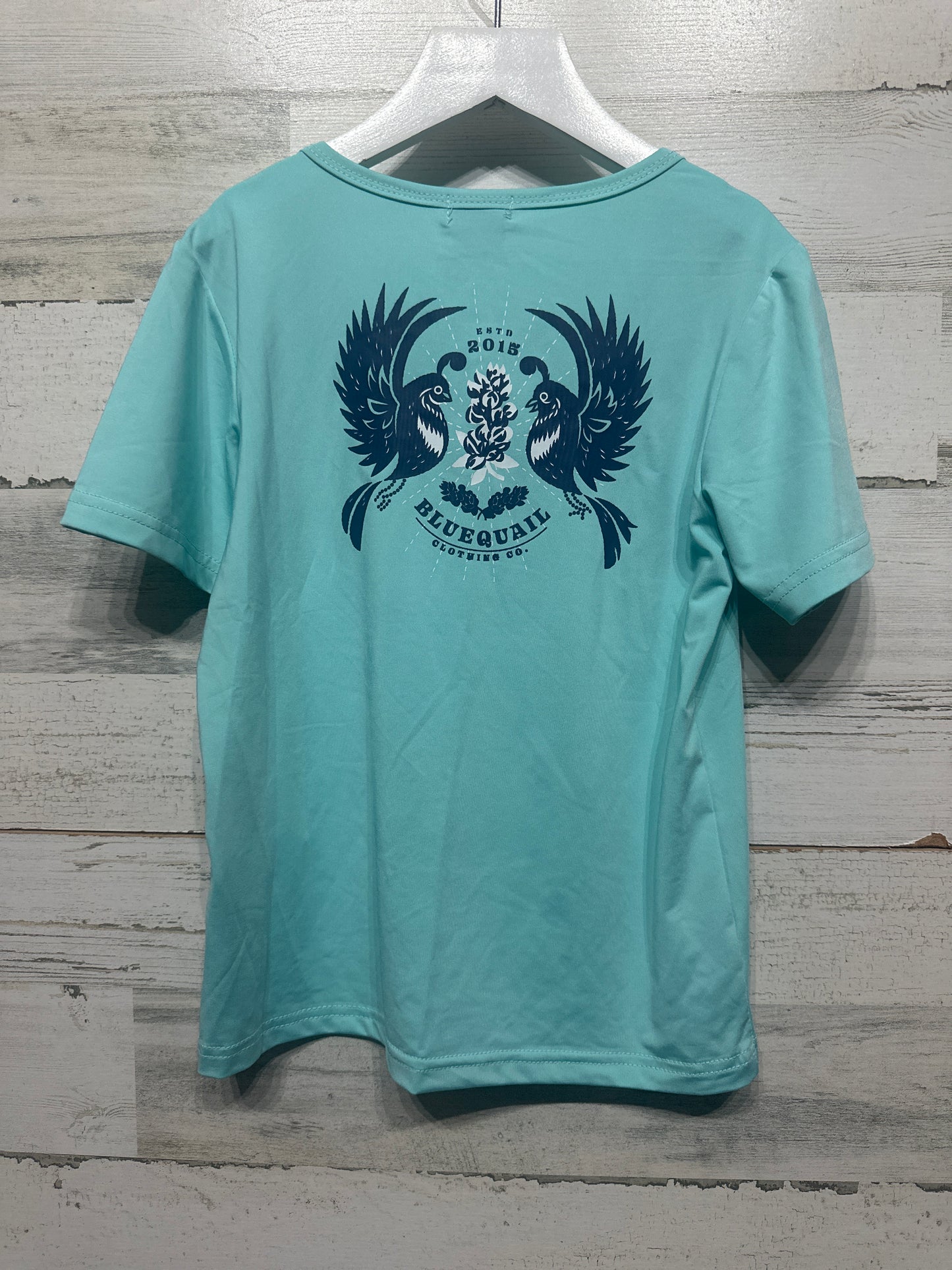 Boys Size 5 Blue Quail Teal UPF 50 Shirt - Play Condition