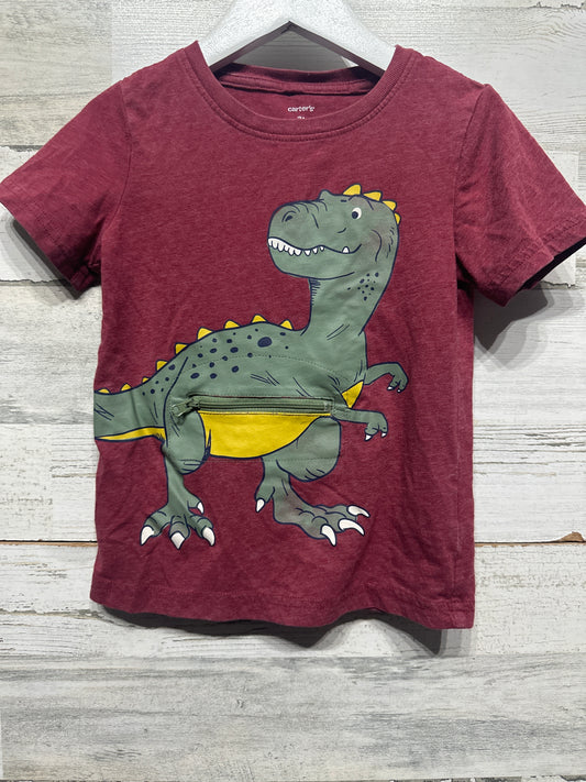 Boys Size 3t Carter’s Dino Zipper Pocket T-Shirt - Good Used Condition