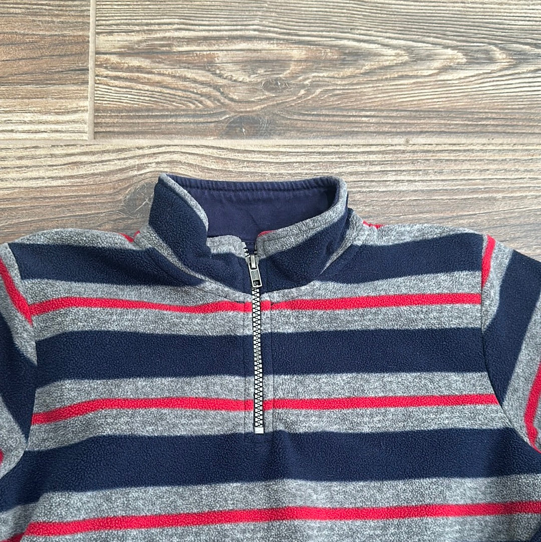 Boys Size 7/8 Gymboree Fleece Striped Quarter Zip Pullover - Good Used Condition