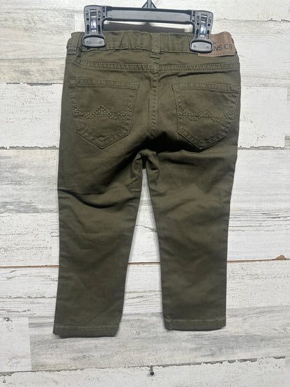 Wrangler Adjustable Waist Olive Green Pants - Boys Size 2t - Very Good Used Condition