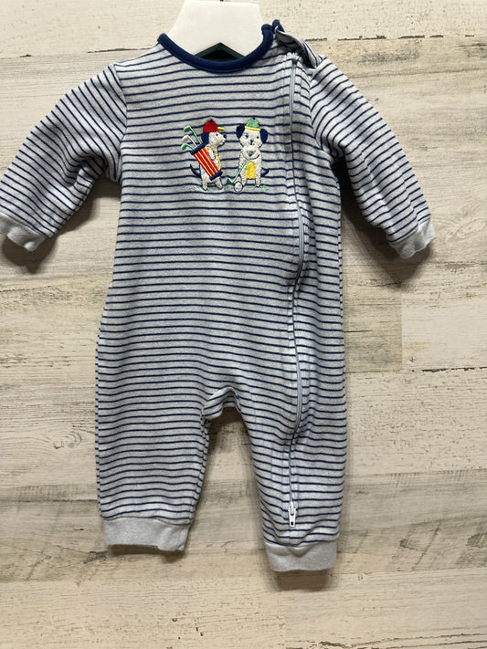 Boys Size 6m Little Me Embroidered Golf Zip Up Romper - Good Used Condition