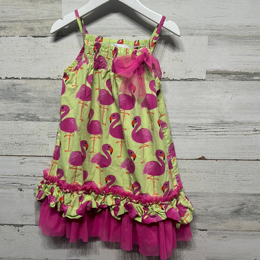 Girls Size 5 Bonnie Jean Flamingo Dress - Good Used Condition